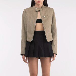 Oak and Fort - VEGAN SUEDE MOTO JACKET